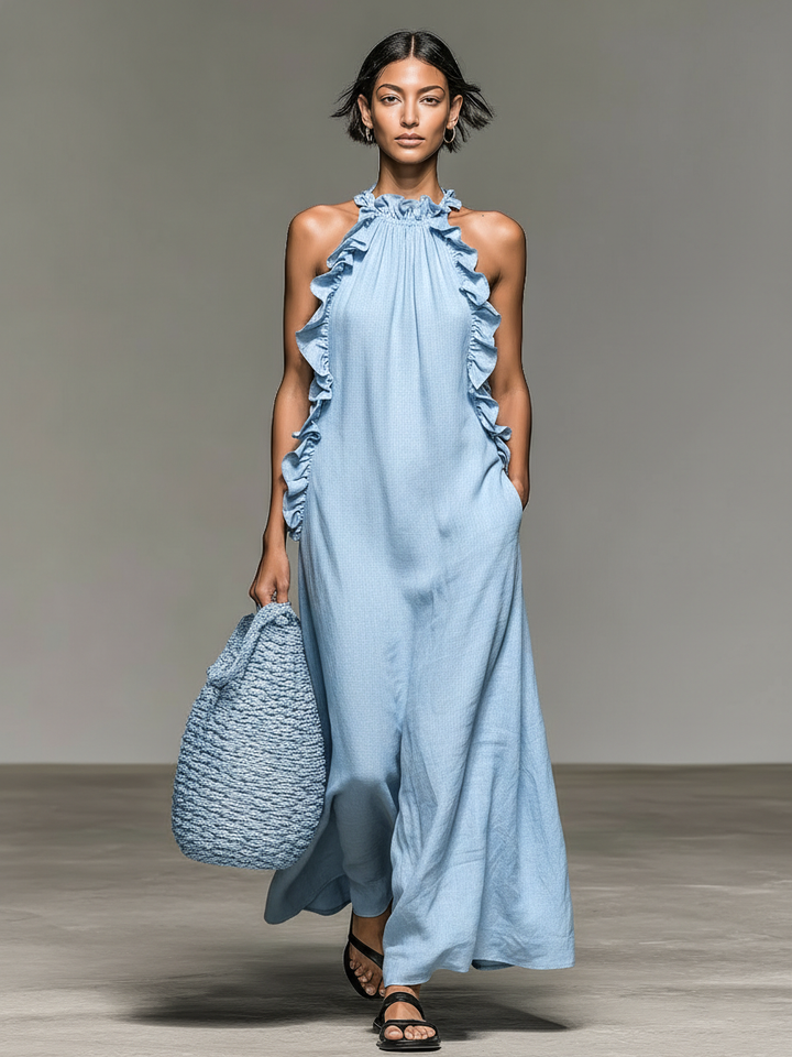 Lua | Sleeveless Ruffle Maxi Dress