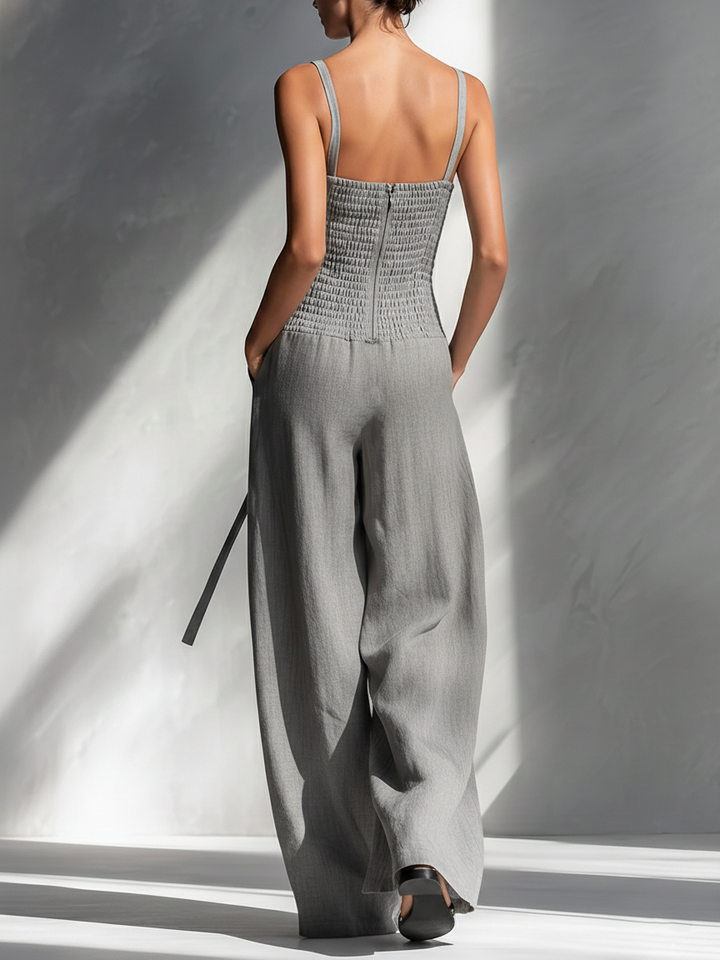 Charlotte - Minimalist Women's Linen Blend Jumpsuit