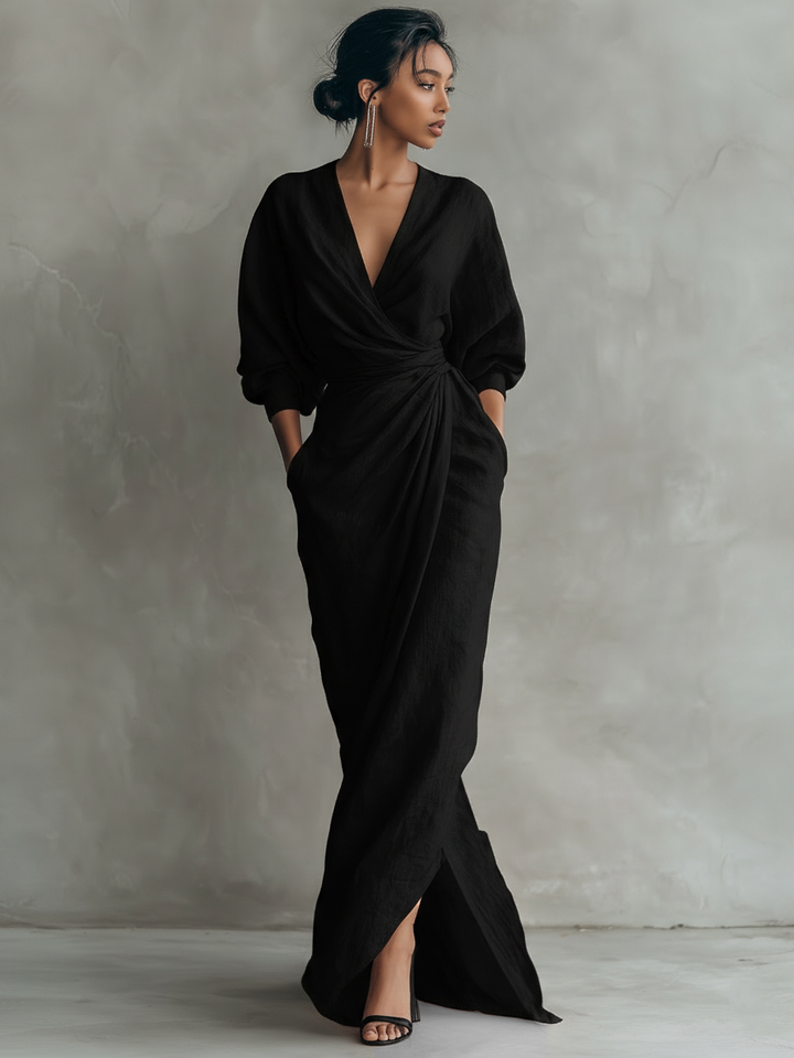 Elara Draped Maxi Dress