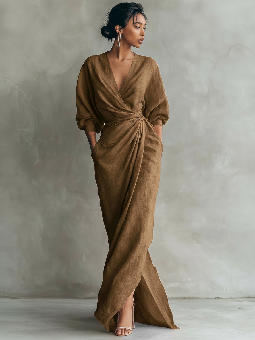 Elara Draped Maxi Dress