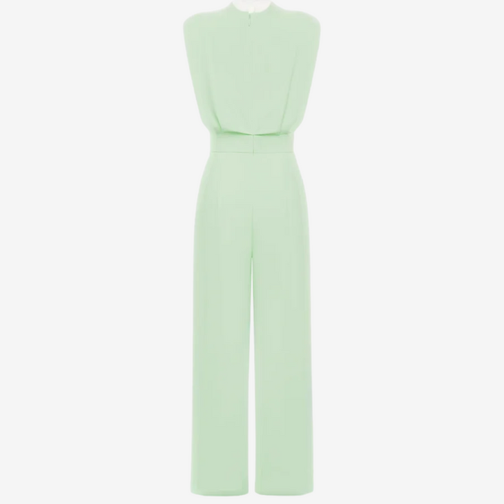 Evie | Structured Shoulder Wide-Leg Jumpsuit