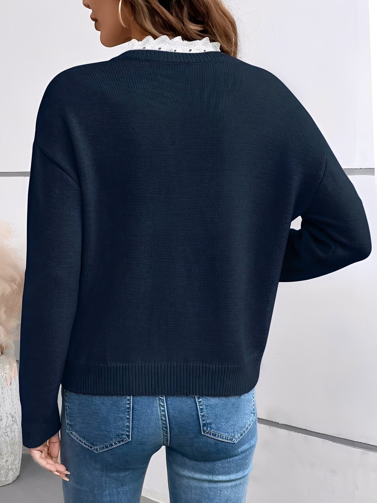 Kaitlyn | Lace Detail Elegant Sweater