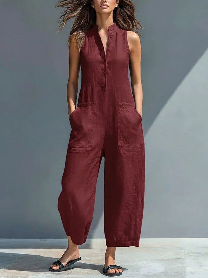 Jade - Sleeveless Linen Jumpsuit