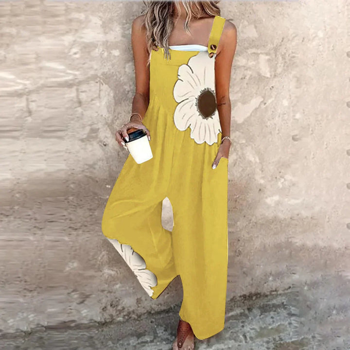 Moreau | Graphic Floral Dungaree Jumpsuit