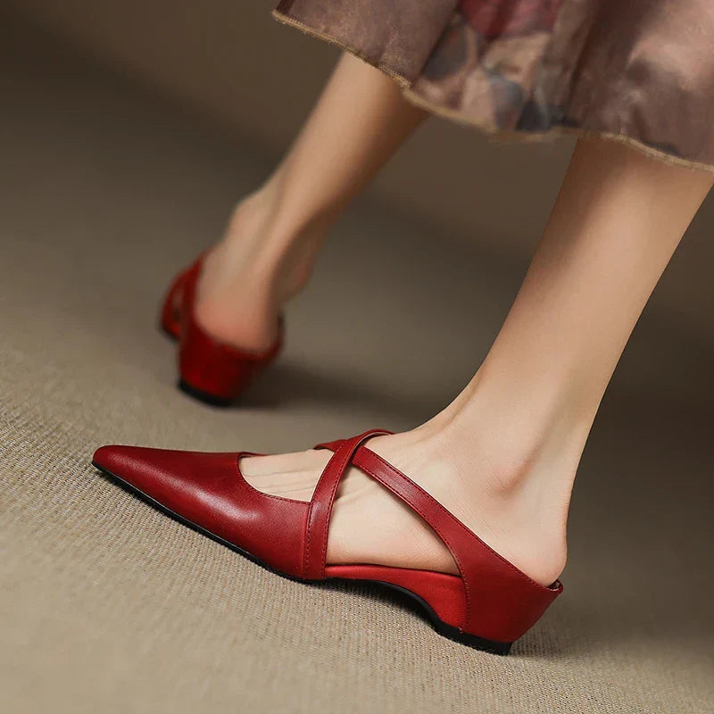 Aluna Genuine Leather Mules detail 6