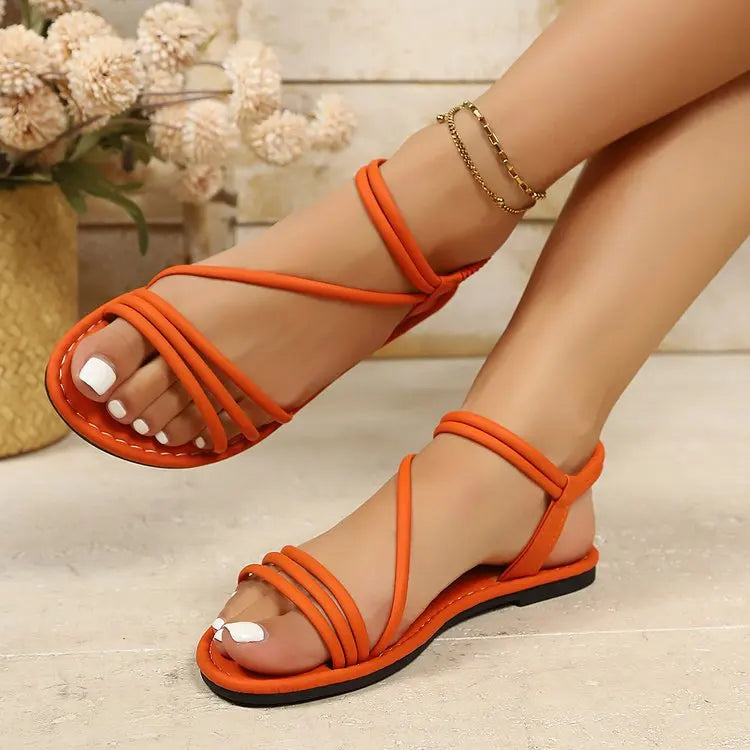Noa | Elastic Ankle Strap Sandals
