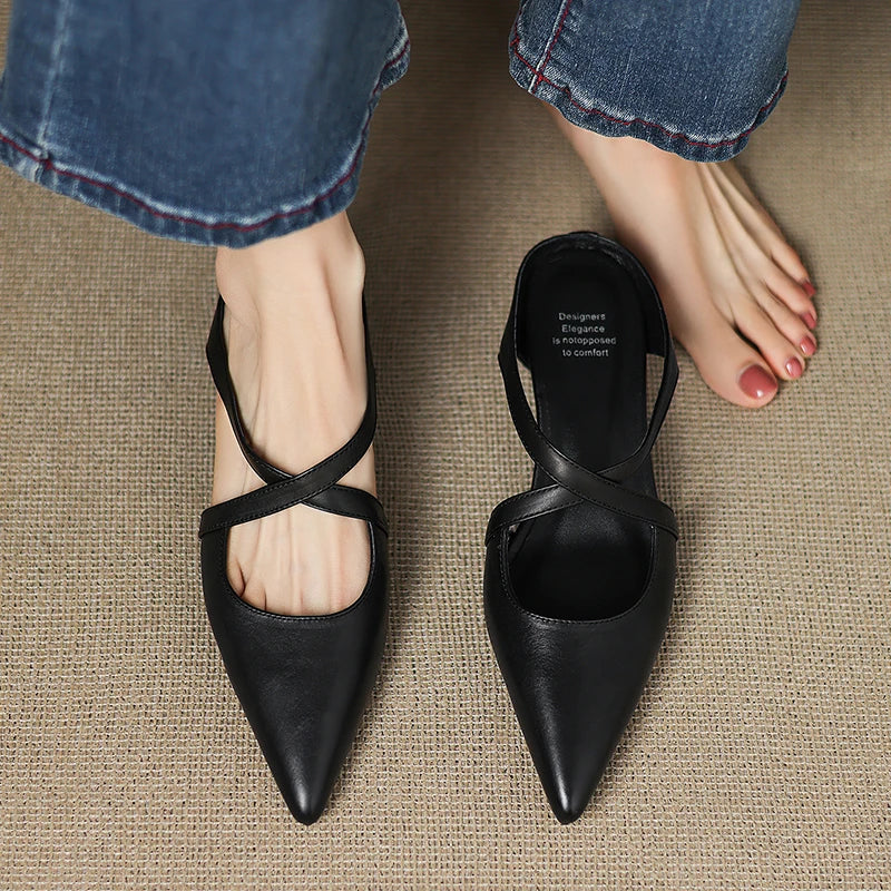 Aluna Genuine Leather Mules detail 13
