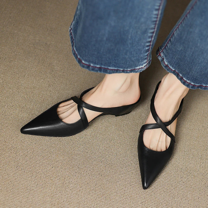 Aluna Genuine Leather Mules detail 11