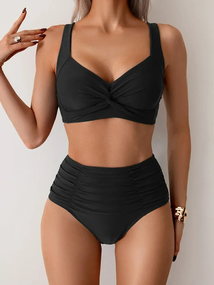 Marta - Ruched Fabric Bandeau Bikini