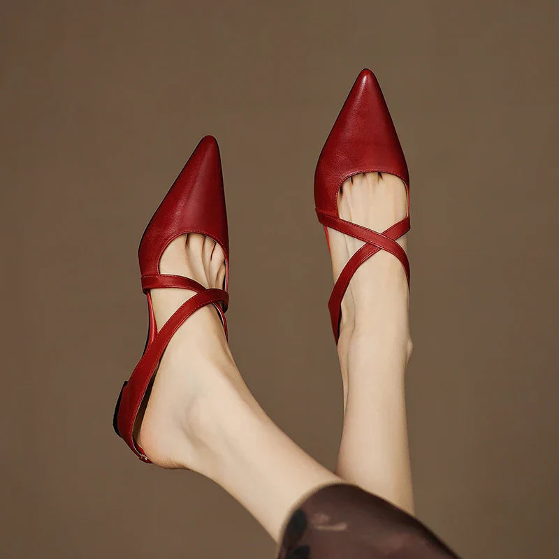 Aluna Genuine Leather Mules detail 7
