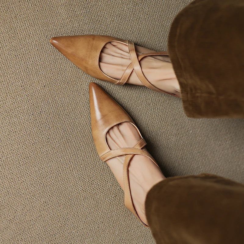 Aluna Genuine Leather Mules detail 3