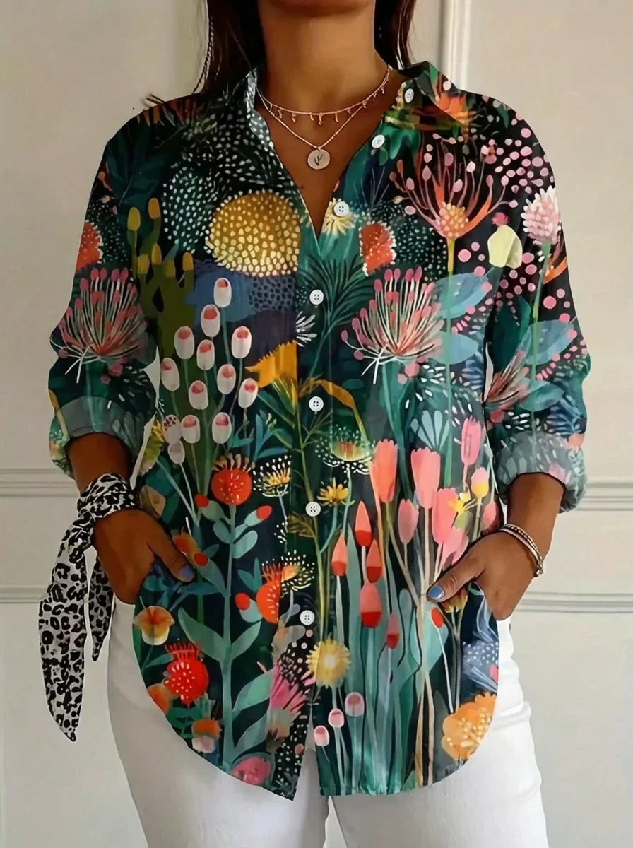 Selma | Colourful Blouse with Playful Print