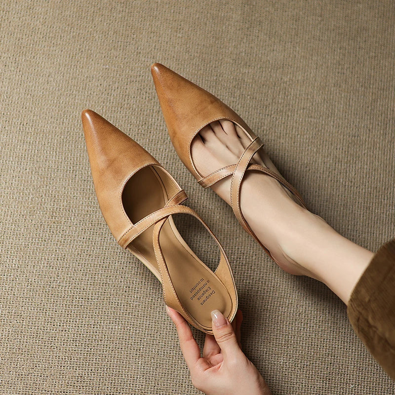 Aluna Genuine Leather Mules detail 1
