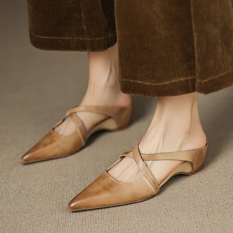 Aluna Genuine Leather Mules detail 2