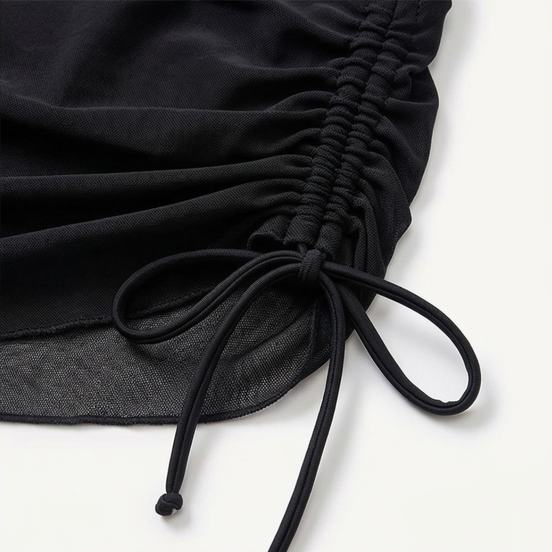 Marella™ – High-Waisted Mesh Bikini Set with Ruffled Skirt