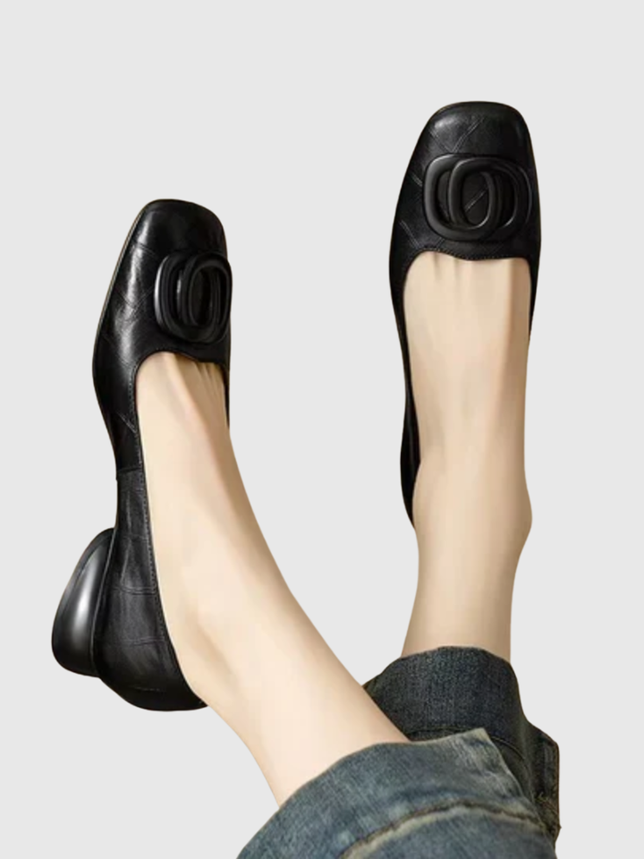 Odessa | Square toe leather flats