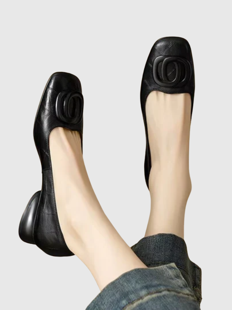 Odessa | Square toe leather flats