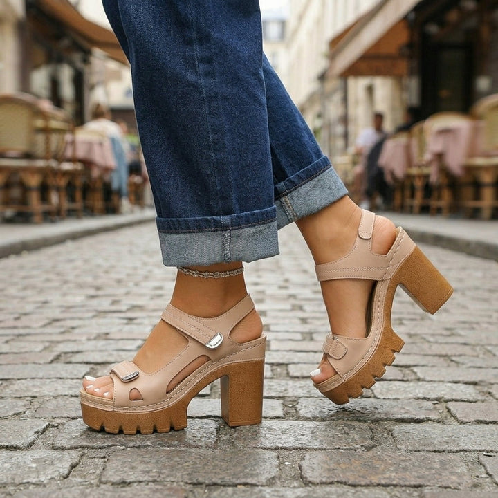Velora | Chunky Platform Block Heel Sandals