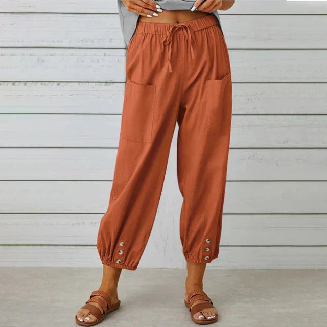 Lena™ | High Waist Relaxed Trousers
