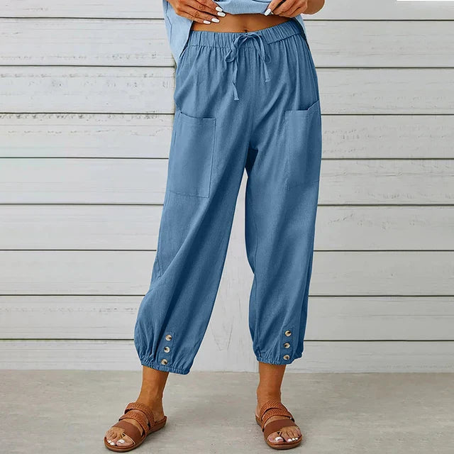 Lena™ | High Waist Relaxed Trousers
