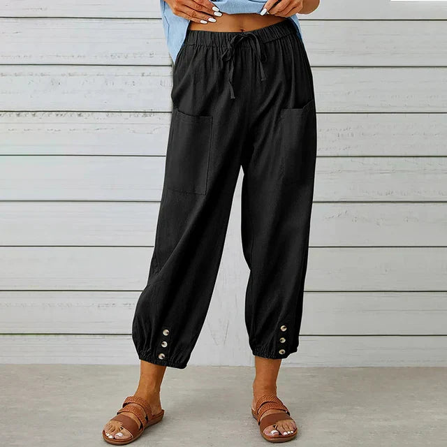 Lena™ | High Waist Relaxed Trousers