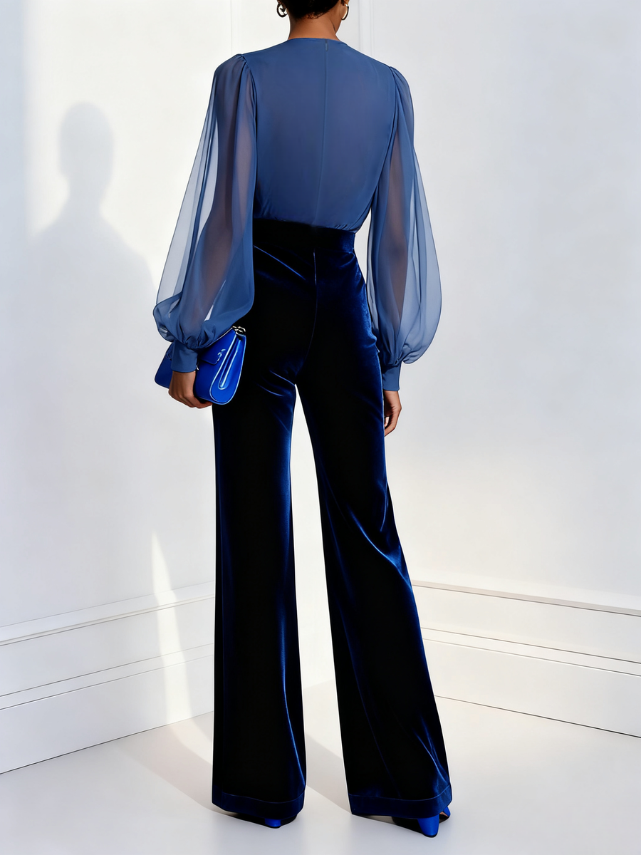 Zaira | Velvet Crossover Jumpsuit