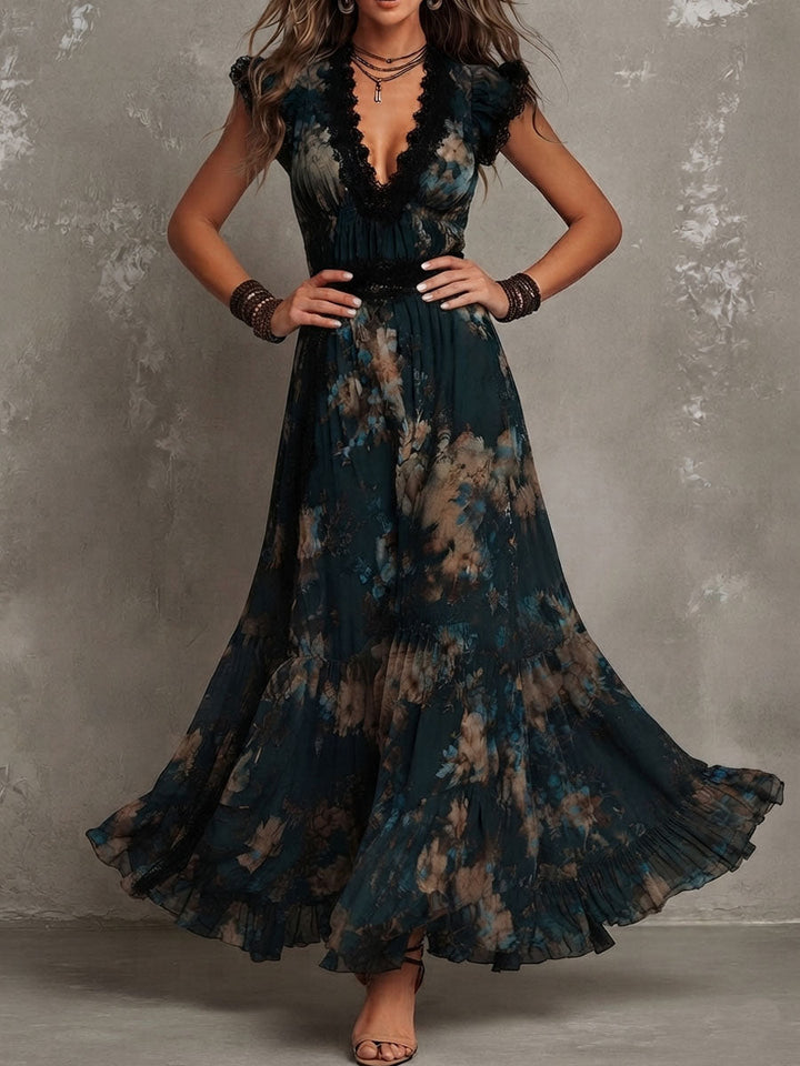 Prudence Floral Tiered Maxi Dress detail