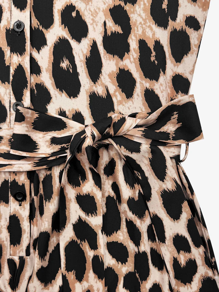 Roxanne | Leopard Print Tie-Waist Wide-Leg Jumpsuit