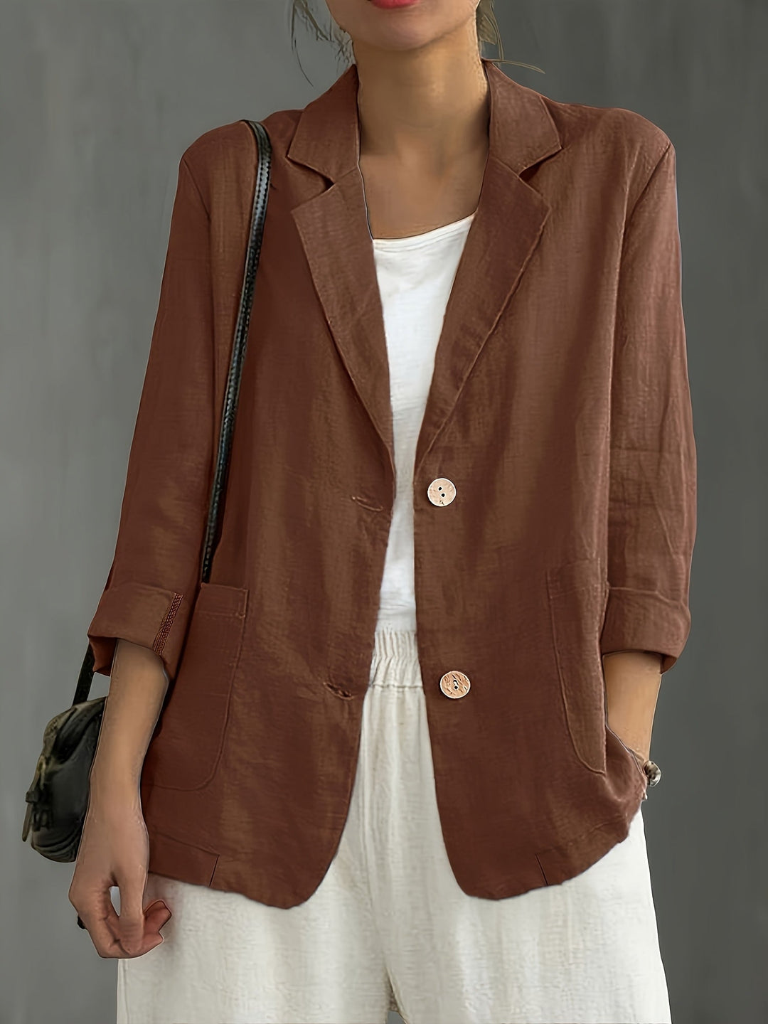 Elise | Elegant Relaxed Linen Blazer