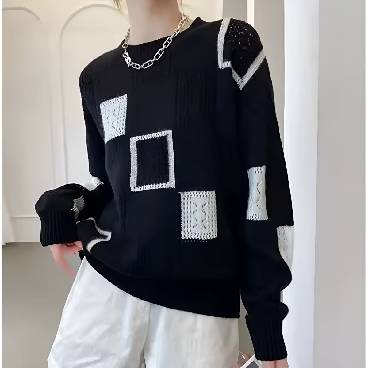 Alida | Openwork Knitted Sweater