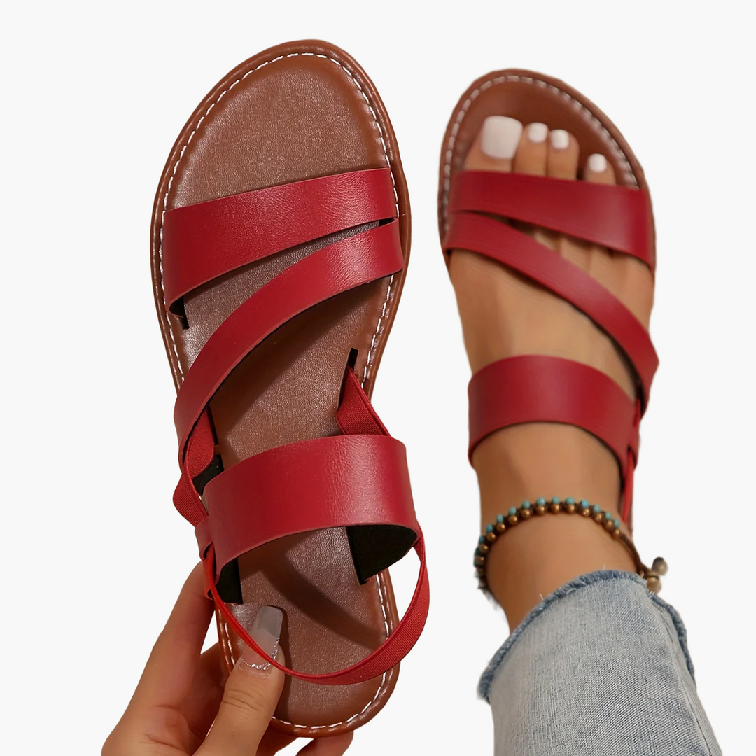 Sienna | Cross-Strap Slip-On Flat Sandals