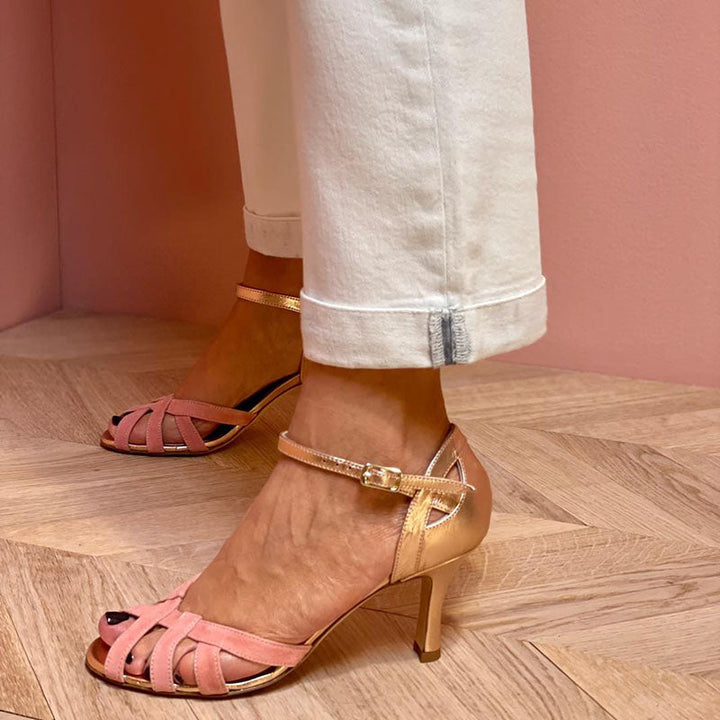 Aurelia | Glamour Pink Gold Sandals