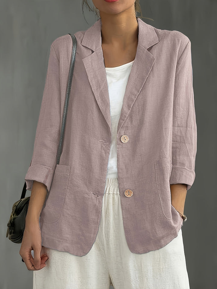 Elise | Elegant Relaxed Linen Blazer