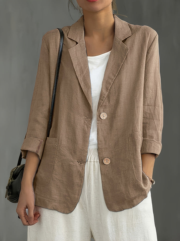 Elise | Elegant Relaxed Linen Blazer