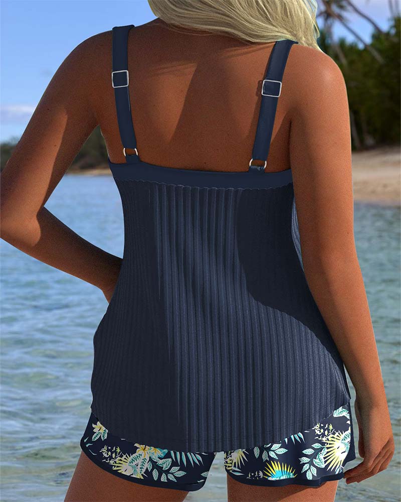Carla - Striped Swimsuit with Beach Shorts