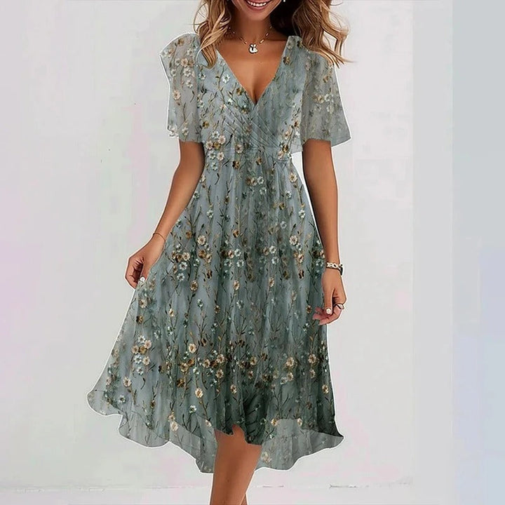 Sylvie | Ruffle Sleeve Wrap Midi Dress