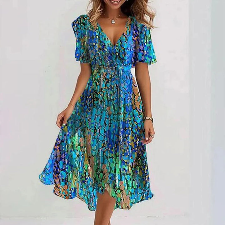 Sylvie | Ruffle Sleeve Wrap Midi Dress