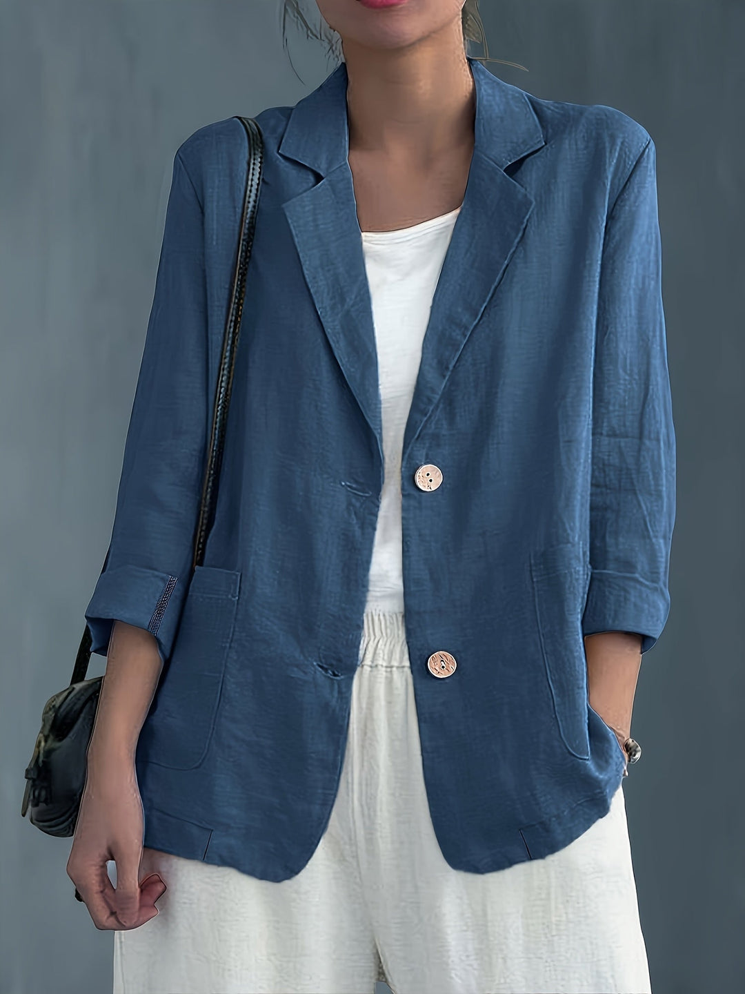 Elise | Elegant Relaxed Linen Blazer