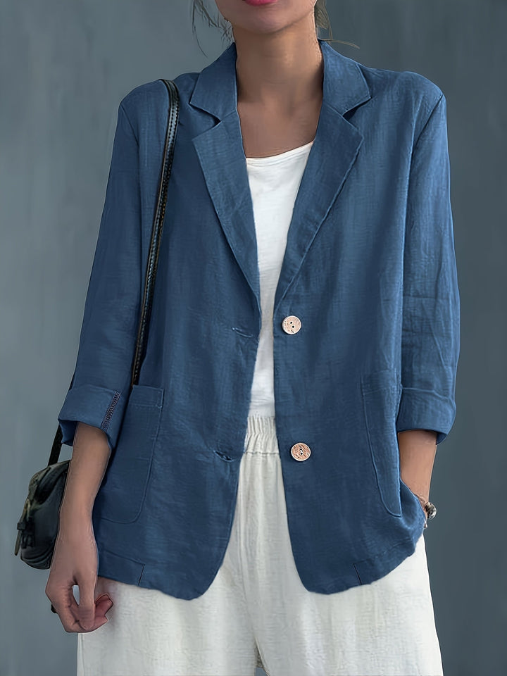Elise | Elegant Relaxed Linen Blazer