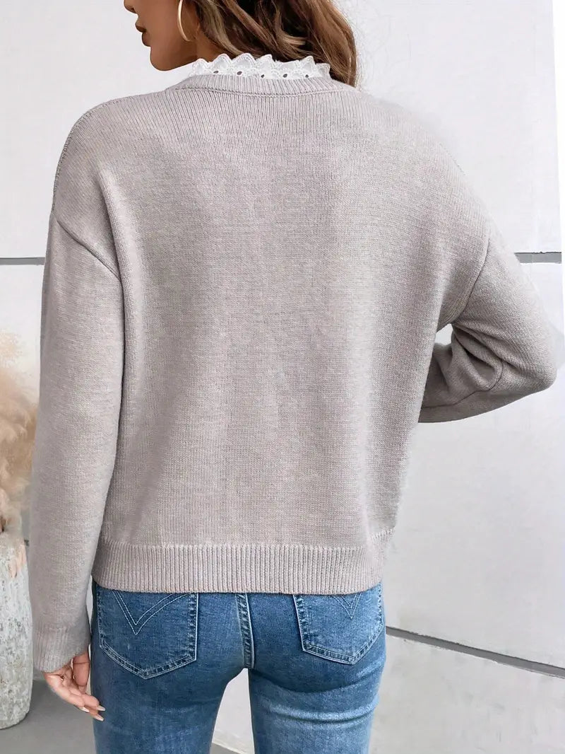 Kaitlyn | Lace Detail Elegant Sweater