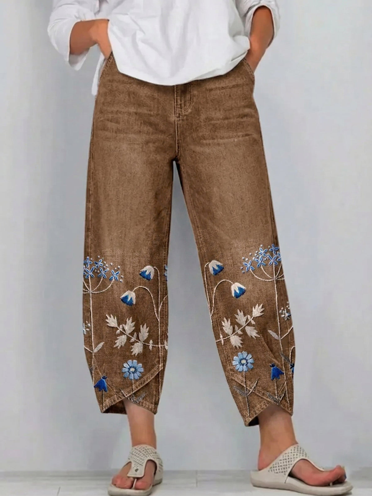 Mirabelle | Floral embroidered trousers