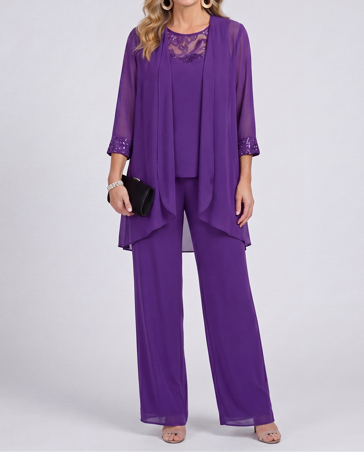 Elena | Flowing Jacket & Wide-Leg Pant Set