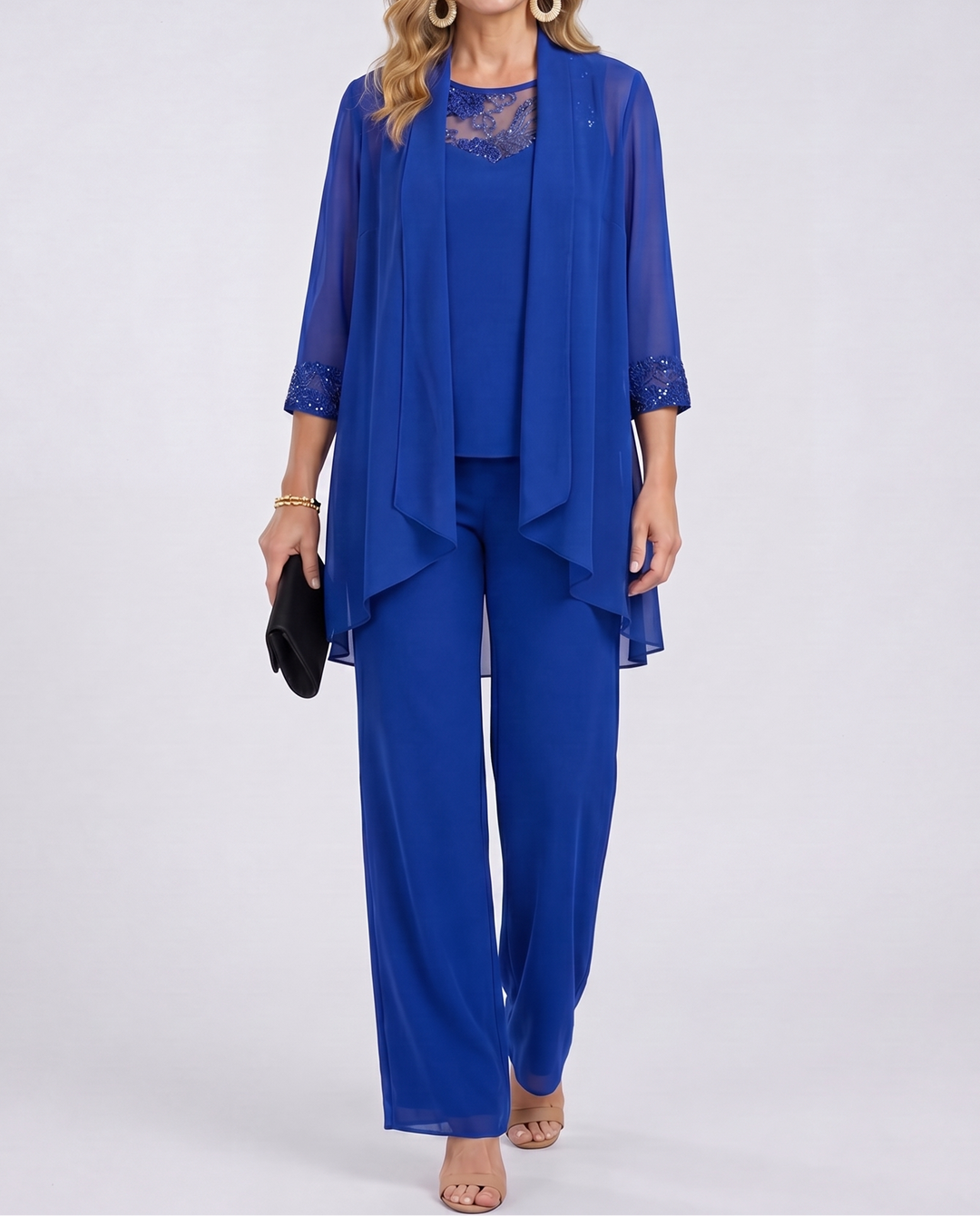 Elena | Flowing Jacket & Wide-Leg Pant Set