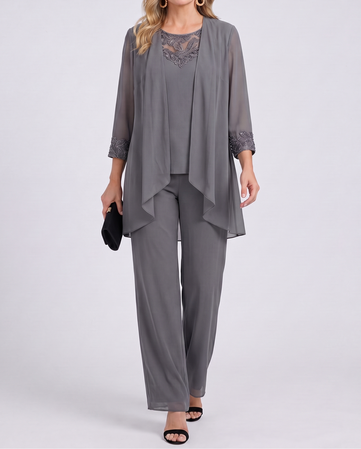 Elena | Flowing Jacket & Wide-Leg Pant Set