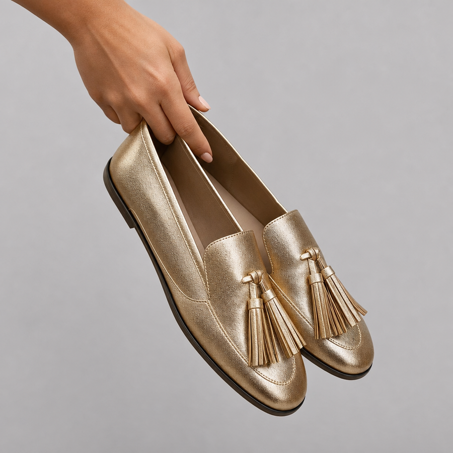 Donatella | Moccasin with Golden Tassels
