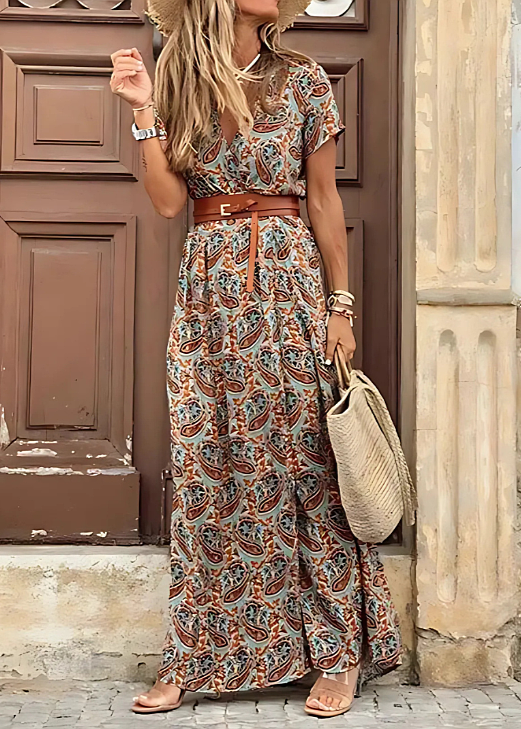 Joselin – Long Bohemian Dress with Belt