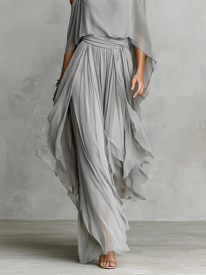 Renata | Grey Fluid Set with Strappy Top and Lightweight Trousers