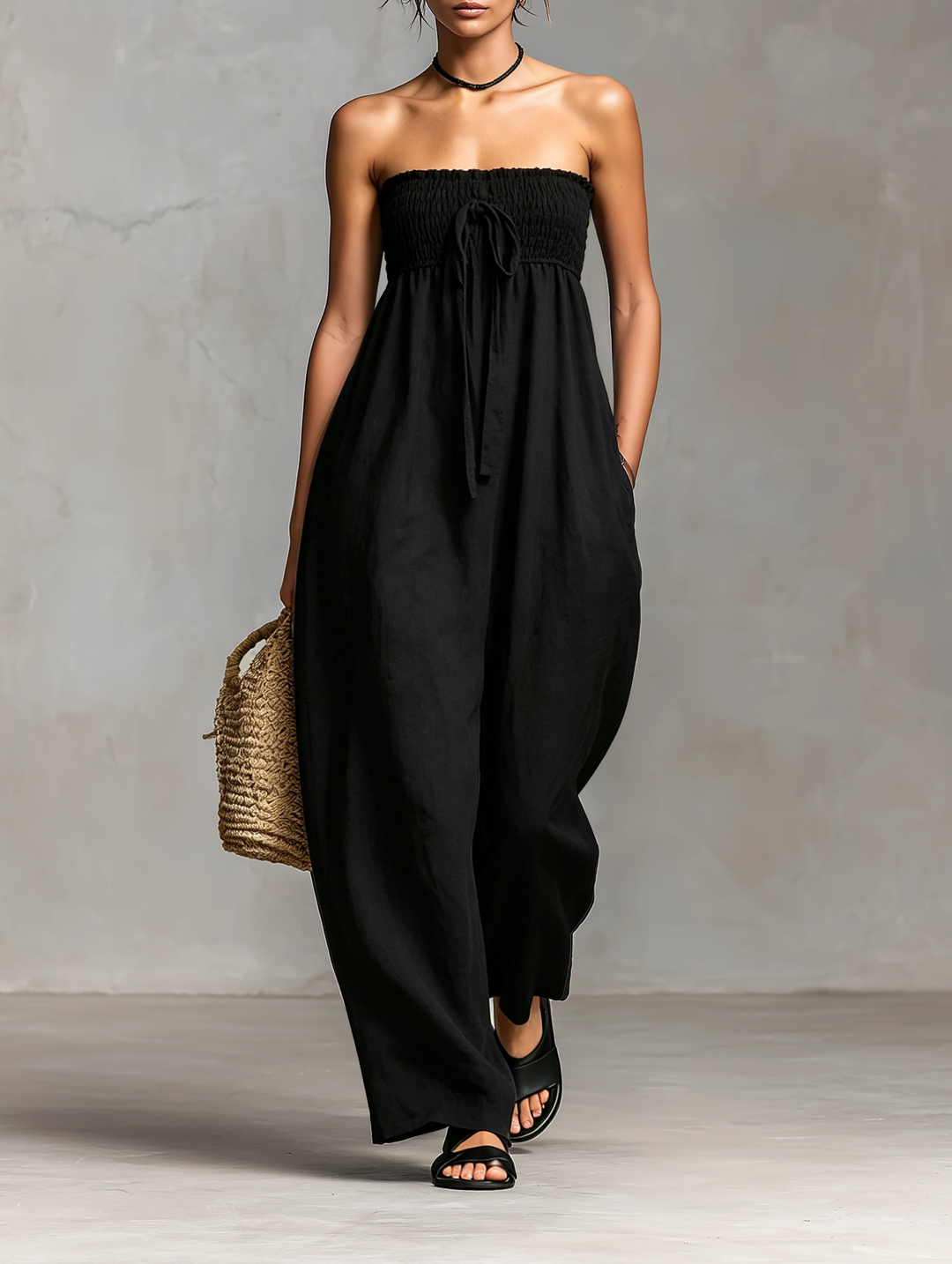 Fleur - Sleeveless Linen Blend Jumpsuit