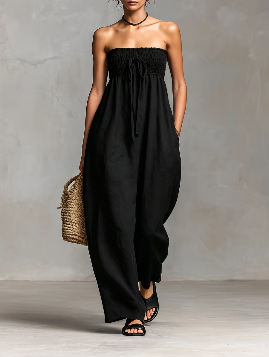 Fleur - Sleeveless Linen Blend Jumpsuit