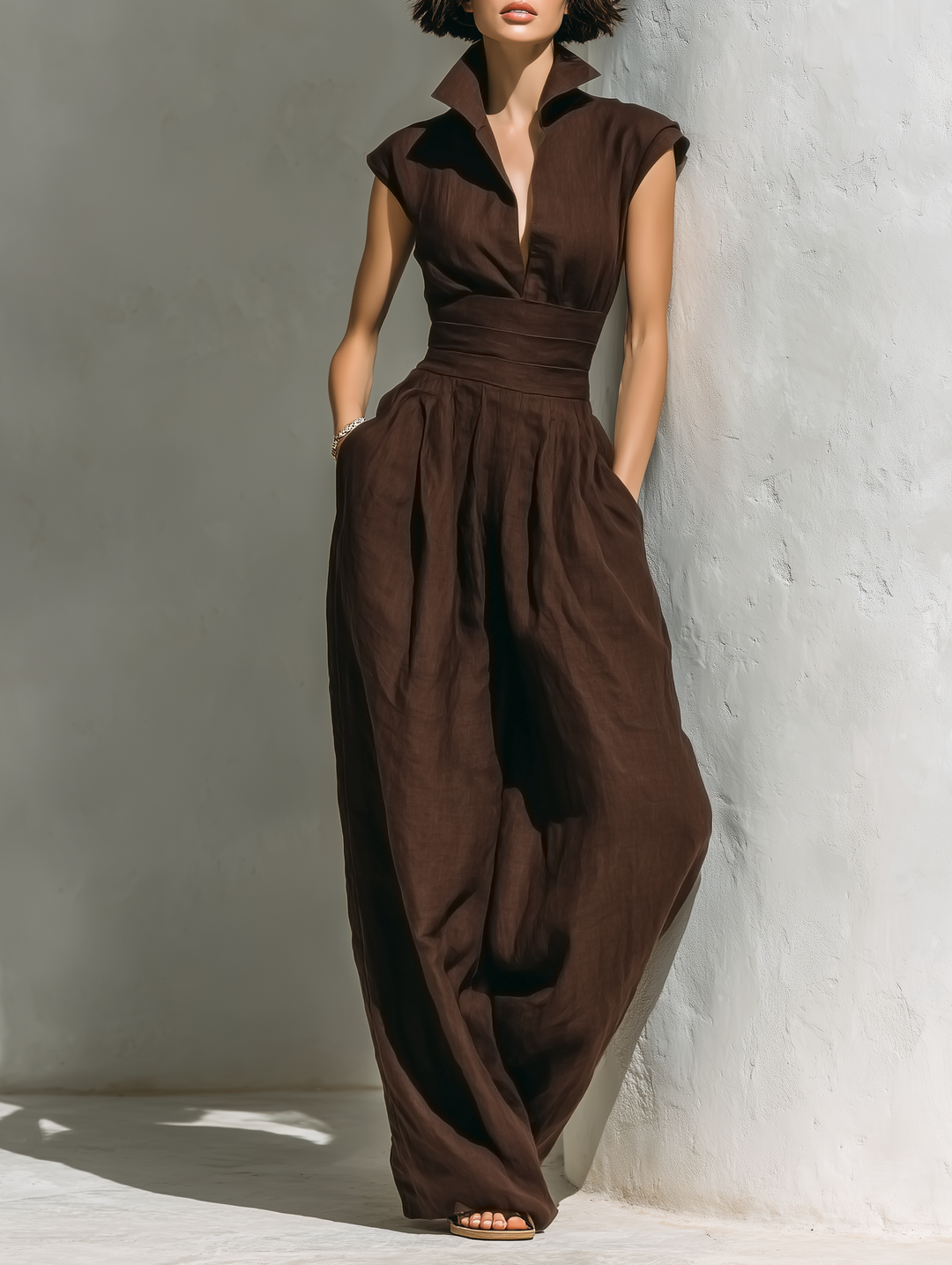 Anaïs - Minimalist Linen Blend Jumpsuit